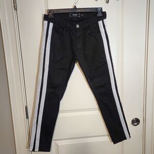 Spark Red Stripe Distressed 'Track' Pants Mens Size 31x30